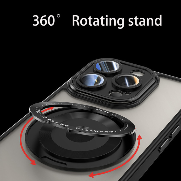 For iPhone 17 Air 17 Pro Max 16 15 14 13 12 Phone Case  Rotary Magnetic Bracket