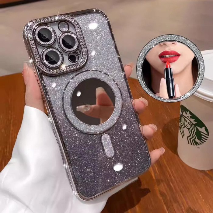 For iPhone 17 Air 17 Pro Max 16 15 14 13 12 11 Phone Case Mirror Magnetic Cover