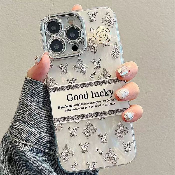 For iPhone 17 Air 17 Pro Max 16 15 14 13 12 11 Phone Case Camellia w/Bracelet
