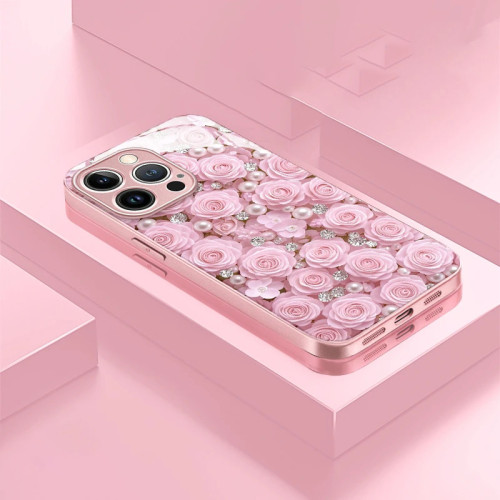 For iPhone 17 Air 17 Pro Max 16 15 14 13 12 11 Phone Case Luxury Rose w/Lanyard