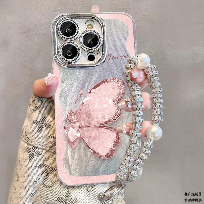 For iPhone 17 Air 17 Pro Max 16 15 14 13 12 11 Phone Case Crystal Butterfly New