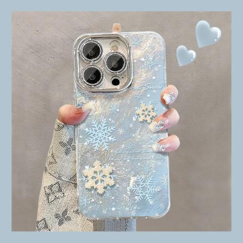 For iPhone 17 Air 17 Pro Max 16 15 14 13 12 11 XR  XS Phone Case Snowflake Cover