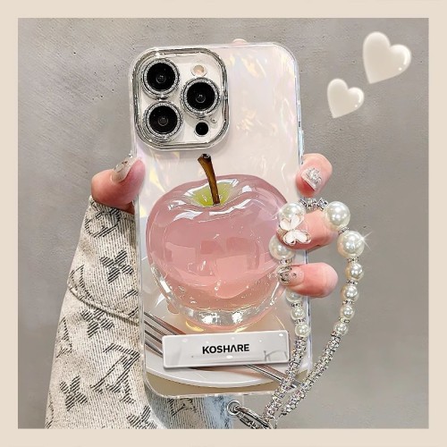 For iPhone 17 Air 17 Pro Max 16 15 14 13 12 11 Phone Case Crystal Apple Lanyard