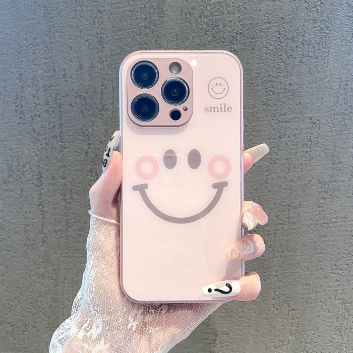 For iPhone 17 Air 17 Pro Max 16 15 14 13 12 11 XR XS 7 8 Phone Cover Smiley Face