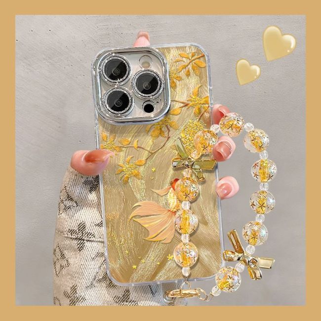 For iPhone 17 Air 17 Pro Max 16 15 14 13 12 11 XR 7 8 XS Phone Case Goldfish New