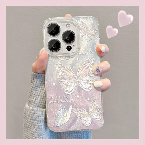 For iPhone 17 Air 17 Pro Max 16 15 14 13 12 11 XR 7 Phone Case Bracket Butterfly