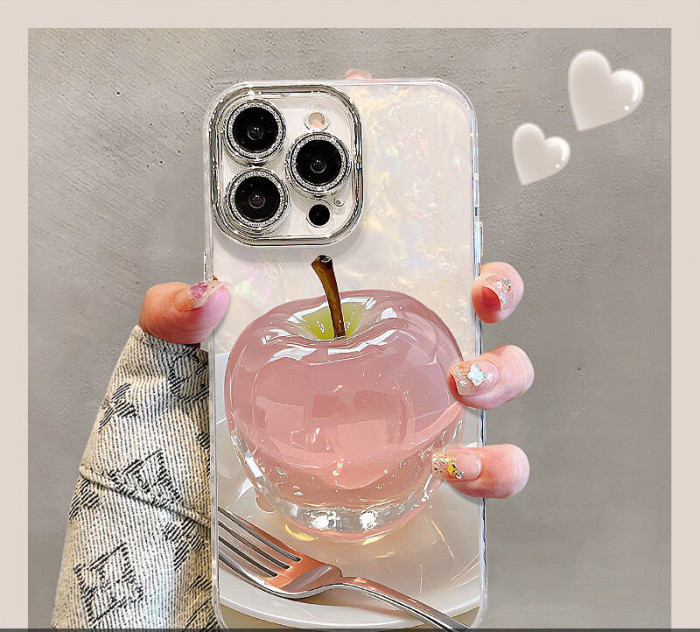 For iPhone 17 Air 17 Pro Max 16 15 14 13 12 11 Phone Case Crystal Apple Lanyard