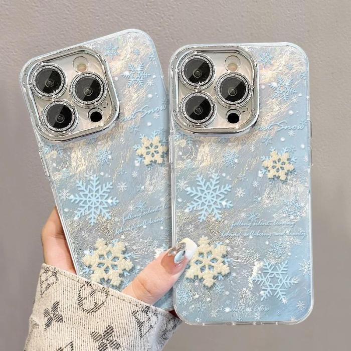 For iPhone 17 Air 17 Pro Max 16 15 14 13 12 11 XR  XS Phone Case Snowflake Cover