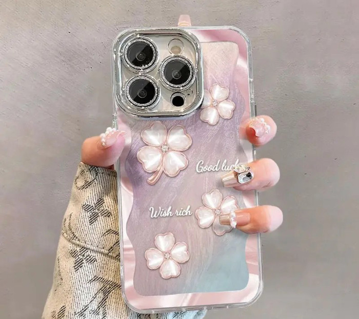 For iPhone 17 Air 17 Pro Max 16 15 14 13 12 11 Phone Case Four-Leaf Clover New