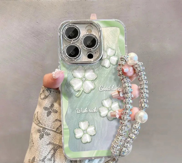 For iPhone 17 Air 17 Pro Max 16 15 14 13 12 11 Phone Case Four-Leaf Clover New