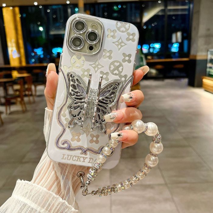 For iPhone 17 Air 17 Pro Max 16 15 14 13 12 11 Phone Case Butterfly Bracket New