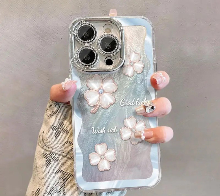 For iPhone 17 Air 17 Pro Max 16 15 14 13 12 11 Phone Case Four-Leaf Clover New