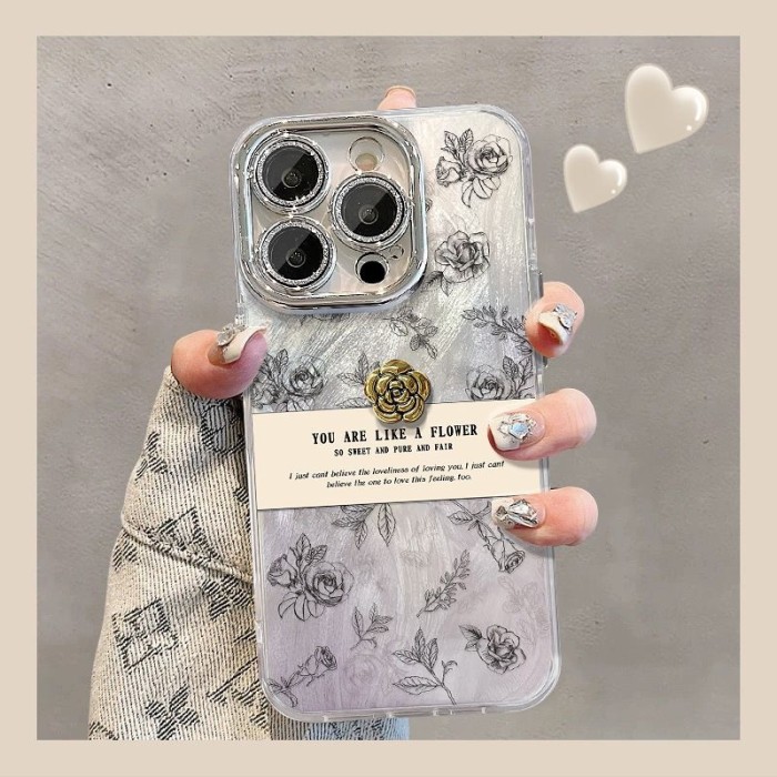 For iPhone 17 Air 17 Pro Max 16 15 14 13 12 11 Phone Case Camellia Fashion Cover