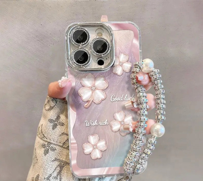 For iPhone 17 Air 17 Pro Max 16 15 14 13 12 11 Phone Case Four-Leaf Clover New