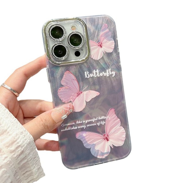 For iPhone 17 Air 17 Pro Max 16 15 14 13 12 11 XR Phone Case Fashion Butterfly