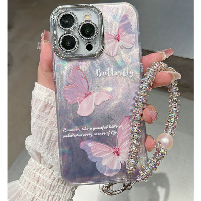For iPhone 17 Air 17 Pro Max 16 15 14 13 12 11 XR Phone Case Fashion Butterfly