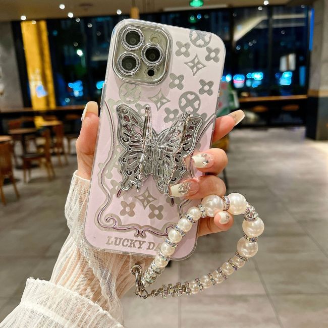 For iPhone 17 Air 17 Pro Max 16 15 14 13 12 11 Phone Case Butterfly Bracket New