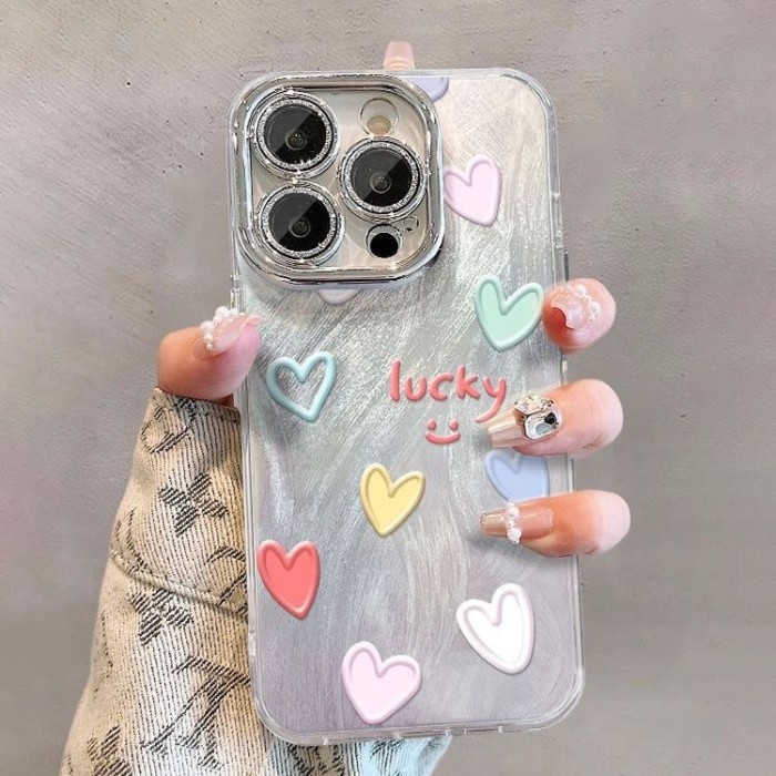 For iPhone 17 Air 17 Pro Max 16 15 14 13 12 11 Phone Case Loving Heart Bracelet