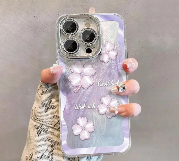 For iPhone 17 Air 17 Pro Max 16 15 14 13 12 11 Phone Case Four-Leaf Clover New