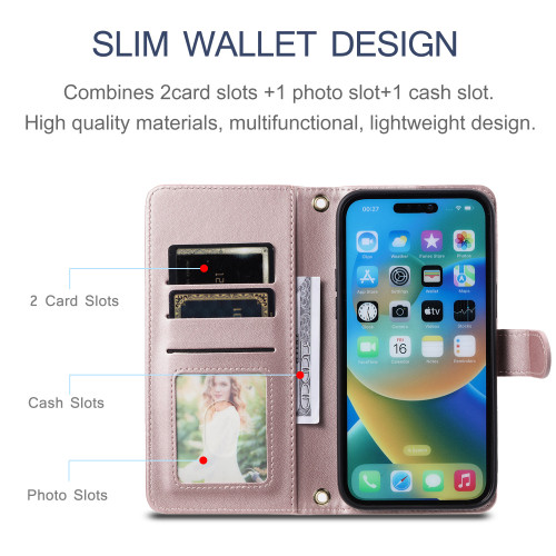 For iPhone 17 Air 17 Pro Max 16 15 14 13 12 11 Phone Case Leather Wallet Classic