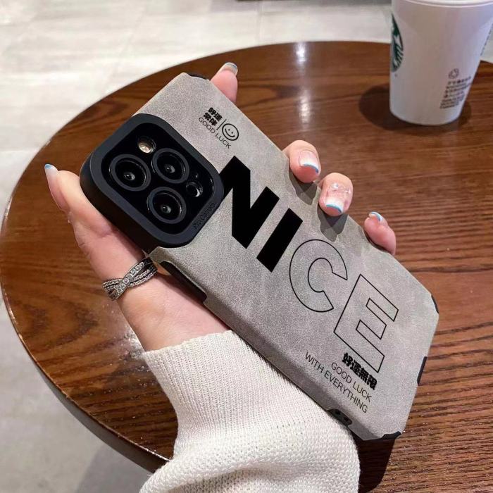 For iPhone 17 Air 17 Pro Max 16 15 14 13 12 11 XR Phone Case Leather Fluff Nice
