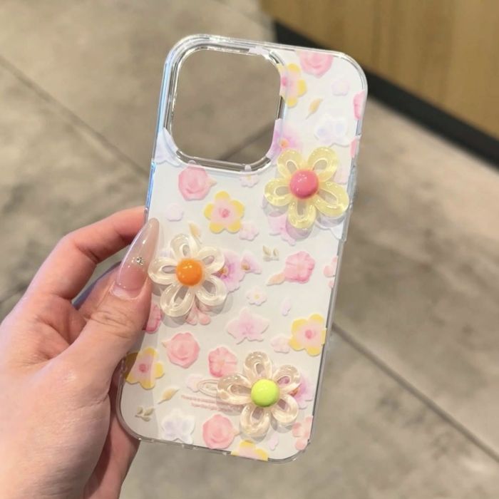 For iPhone 17 Air 17 Pro Max 16 15 14 13 12 11 XR XS Phone Case 3D Flower Cover
