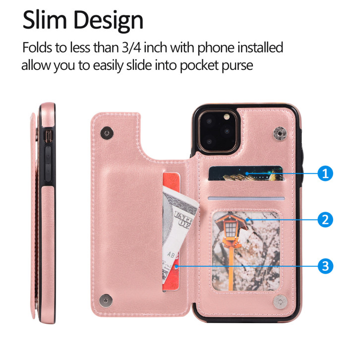 For iPhone 17 Air 17 Pro Max 16 15 14 13 12 11 XR 7 XS Phone Case Wallet Leather