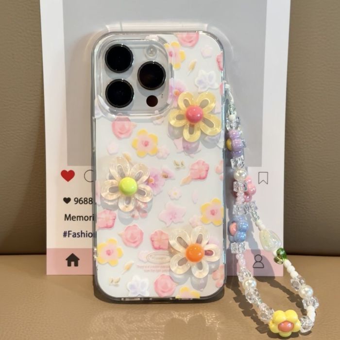 For iPhone 17 Air 17 Pro Max 16 15 14 13 12 11 XR XS Phone Case 3D Flower Cover