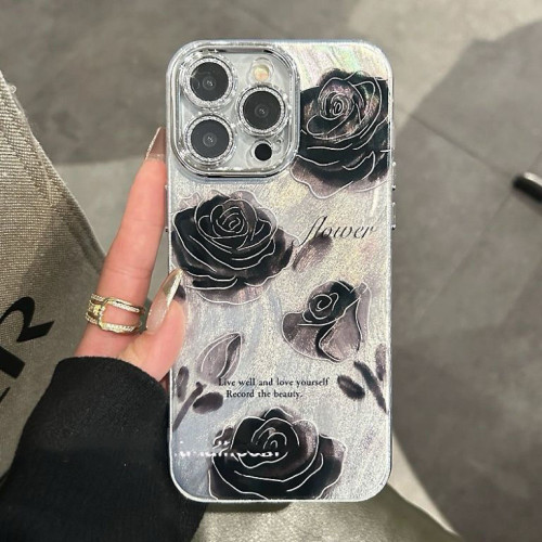 For iPhone 17 Air 17 Pro Max 16 15 14 13 12 11 Phone Case Rose Glitter Cover New