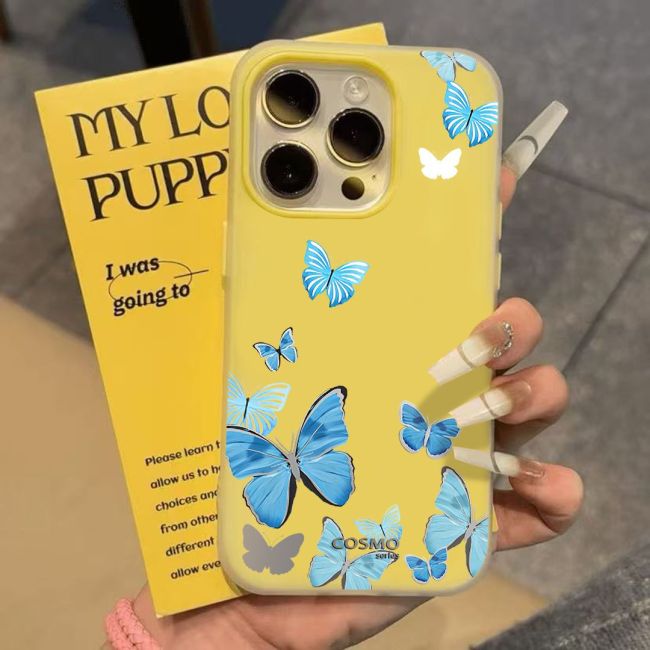 For iPhone 17 Air 17 Pro Max 16 15 14 13 12 11 XR Phone Case Advanced Butterfly