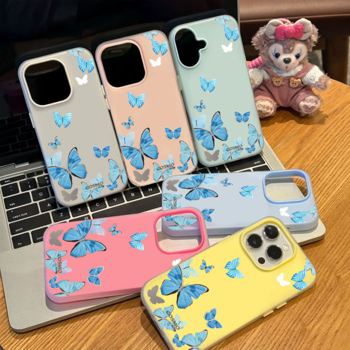 For iPhone 17 Air 17 Pro Max 16 15 14 13 12 11 XR Phone Case Advanced Butterfly