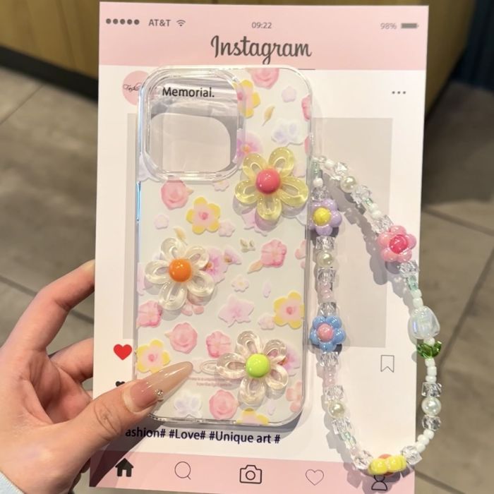 For iPhone 17 Air 17 Pro Max 16 15 14 13 12 11 XR XS Phone Case 3D Flower Cover