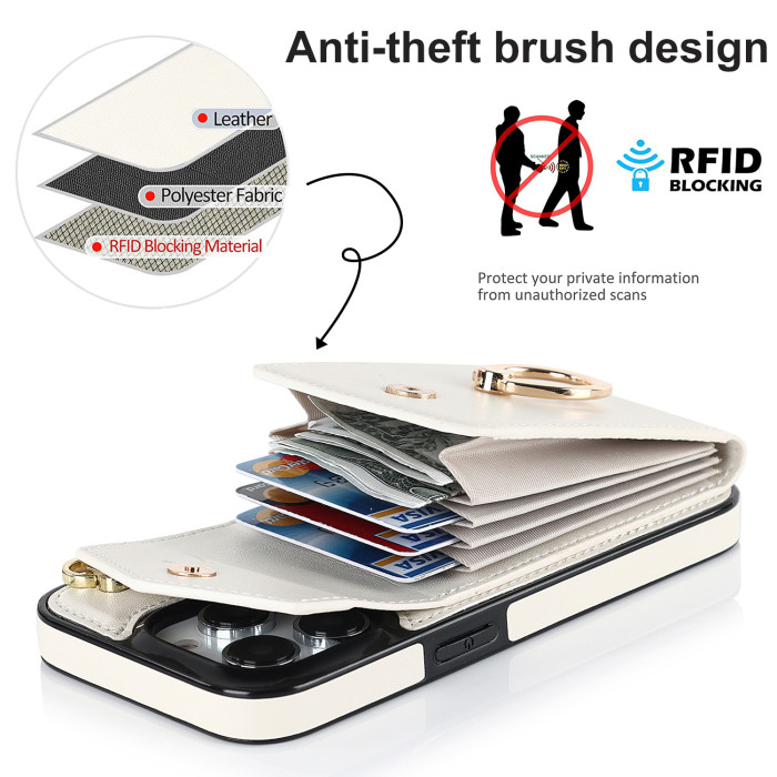 For iPhone 17 Air 17 Pro Max 16 15 14 13 12 11 XR 8 XS Phone Case Wallet Leather