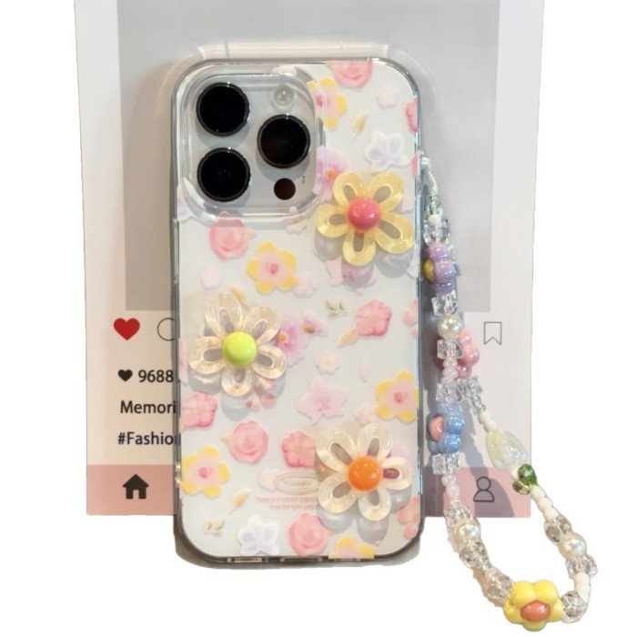 For iPhone 17 Air 17 Pro Max 16 15 14 13 12 11 XR XS Phone Case 3D Flower Cover