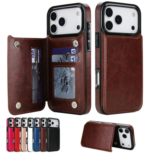 For iPhone 17 Air 17 Pro Max 16 15 14 13 12 11 XR XS 8 Phone Case Wallet Leather