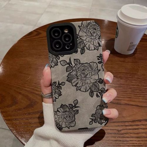 For iPhone 17 Air 17 Pro Max 16 15 14 13 12 11 XR XS Phone Case Leather Flower