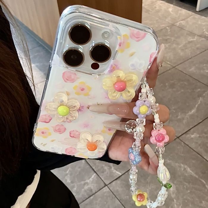 For iPhone 17 Air 17 Pro Max 16 15 14 13 12 11 XR XS Phone Case 3D Flower Cover