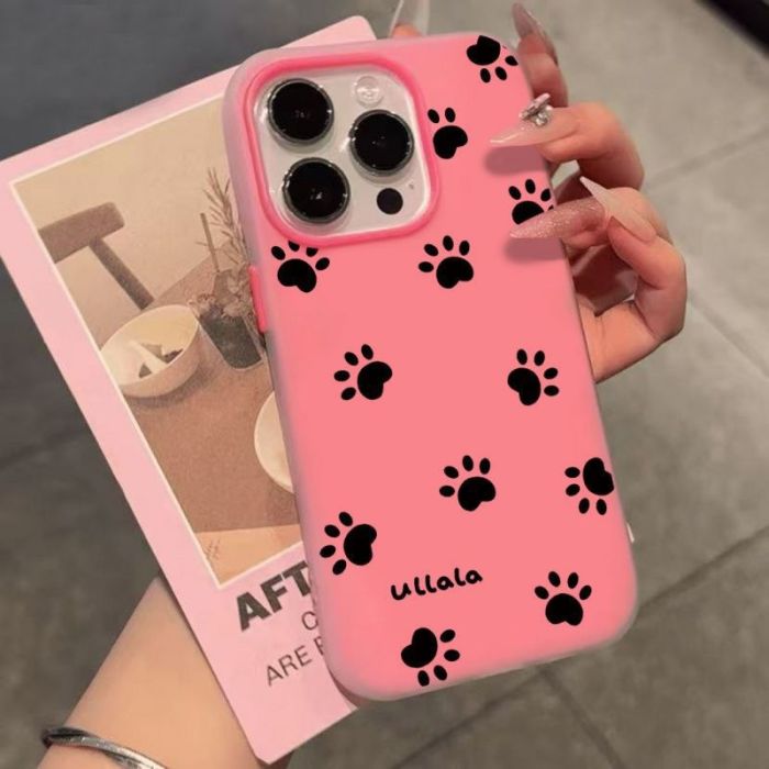 For iPhone 17 Air 17 Pro Max 16 15 14 13 12 11 Phone Case  Dog Paw Print Cover
