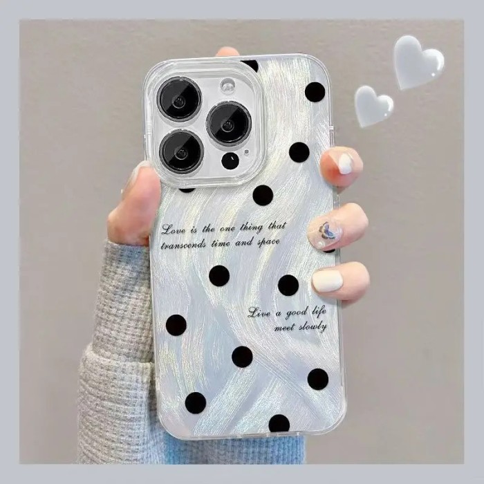 For iPhone 17 Air 17 Pro Max 16 15 14 13 12 11 XR XS Phone Case Dot Bow Bracelet
