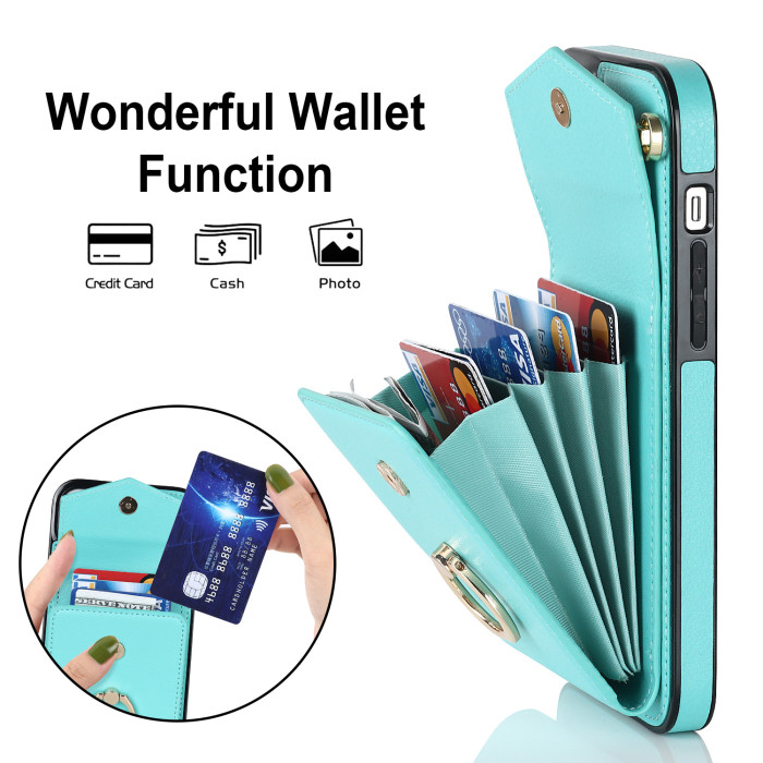 For iPhone 17 Air 17 Pro Max 16 15 14 13 12 11 XR 8 XS Phone Case Wallet Leather