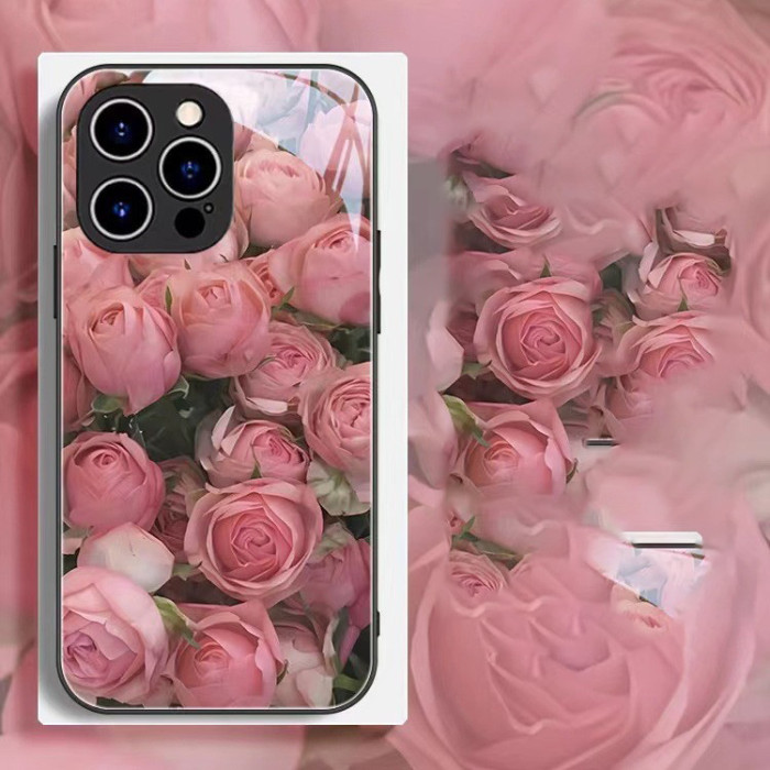 For iPhone 17 Air 17 Pro Max 16 15 14 13 12 11 XR XS Phone Case Beautiful Rose