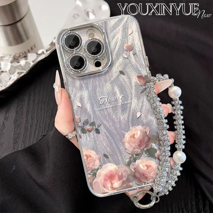 For iPhone 17 Air 17 Pro Max 16 15 14 13 12 11 XR XS Phone Case Pink Roses New