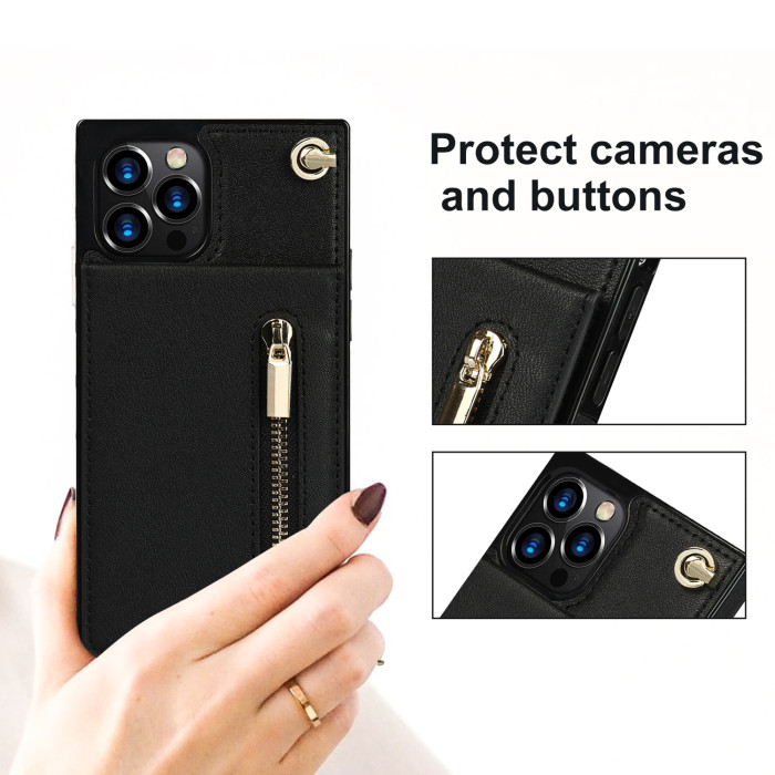 For iPhone 17 Air 17 Pro Max 16 15 14 13 12 11 XR 7 8 Phone Cover Leather Wallet