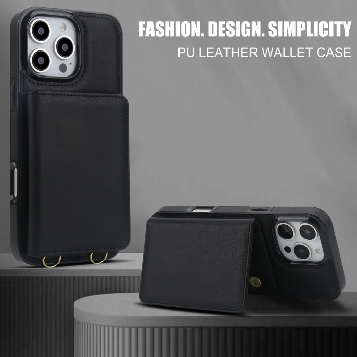 For iPhone 17 Air 17 Pro Max 16 15 14 13 12 11 XR XS Phone Cover Wallet Leather