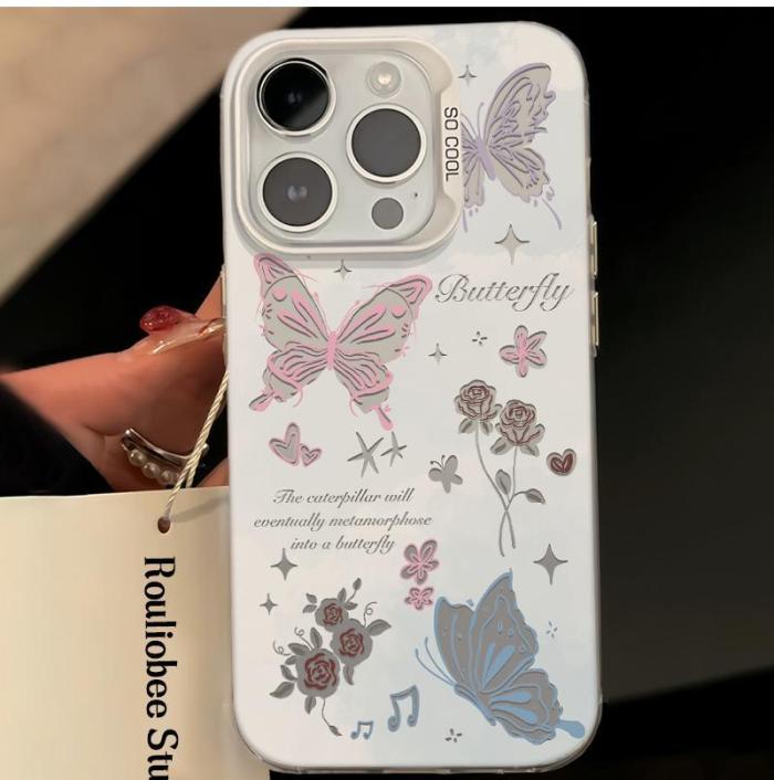 For iPhone 17 Air 17 Pro Max 16 15 14 13 12 11 Phone Case Fashion Butterfly New