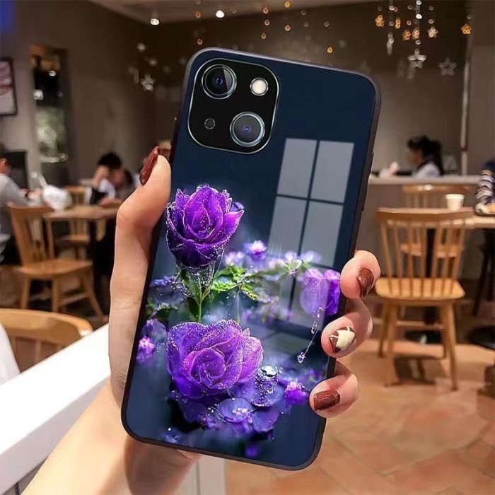 For iPhone 17 Air 17 Pro Max 16 15 14 13 12 11 XR XS Phone Case Beautiful Rose