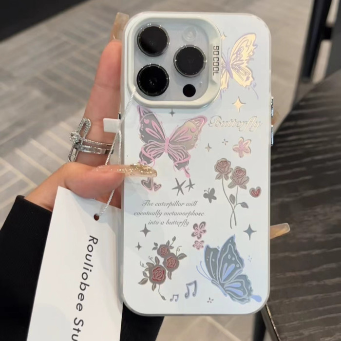 For iPhone 17 Air 17 Pro Max 16 15 14 13 12 11 Phone Case Fashion Butterfly New