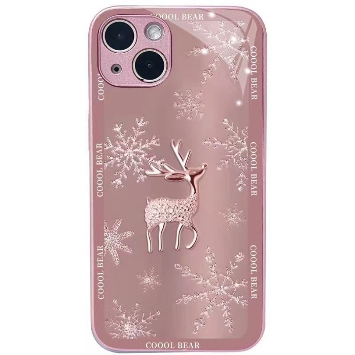For iPhone 17 Air 17 Pro Max 16 15 14 13 12 11 XR 7 8 Phone Cover Snowflake Deer