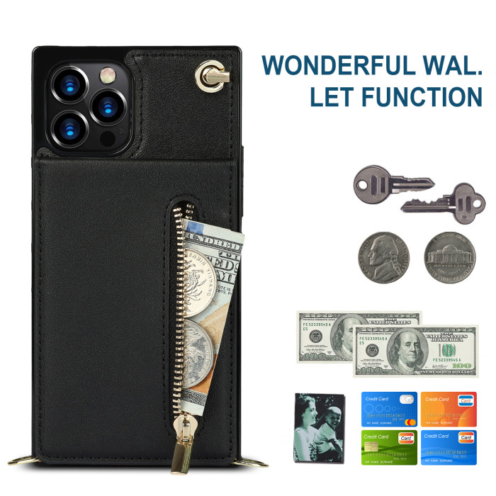 For iPhone 17 Air 17 Pro Max 16 15 14 13 12 11 XR 7 8 Phone Cover Leather Wallet