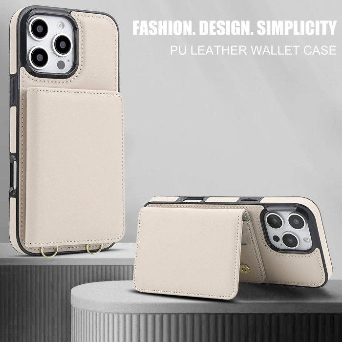 For iPhone 17 Air 17 Pro Max 16 15 14 13 12 11 XR XS Phone Cover Wallet Leather